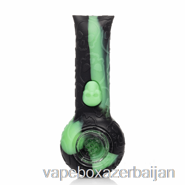 E-Juice Vape Stratus Silicone Skull Hand Pipe Black / UV Slime (Black / UV Green)